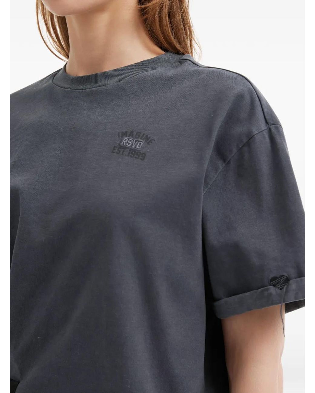 Izzue Blue Rolled-Sleeve Twisted T-Shirt