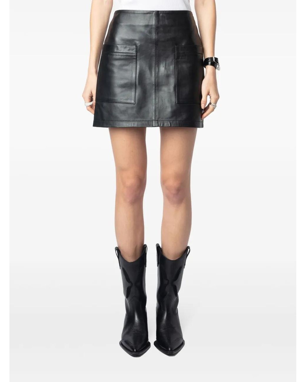 Zadig & Voltaire Black Jaime Leather Skirt