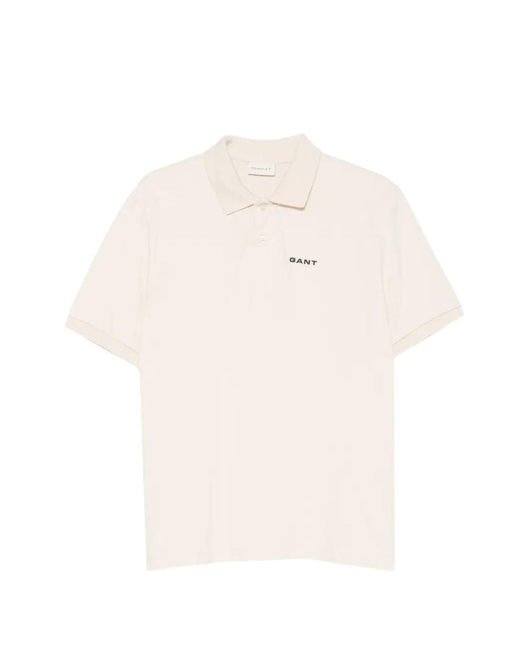 Gant White Logo-Print Piqué Polo Shirt for men
