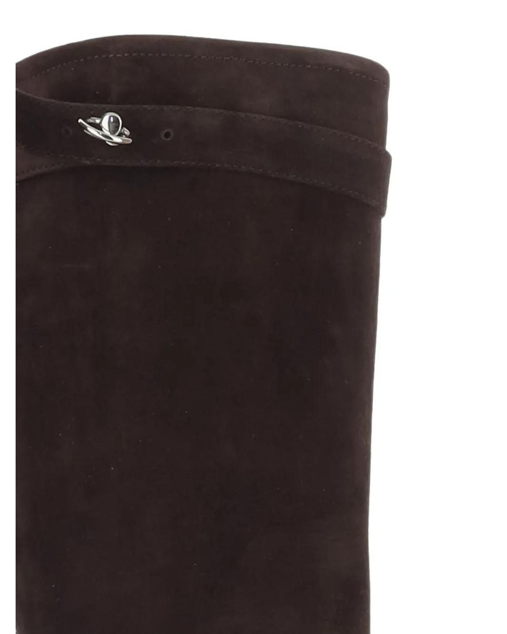 Poeve Black Buckle-Detail Suede Boots