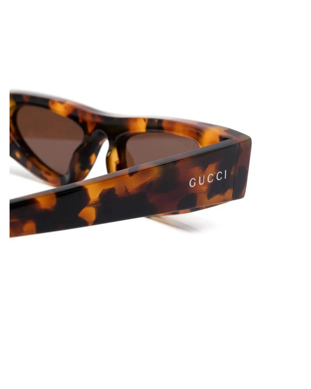 Gucci Brown Tortoiseshell-Effect Cat-Eye Sunglasses