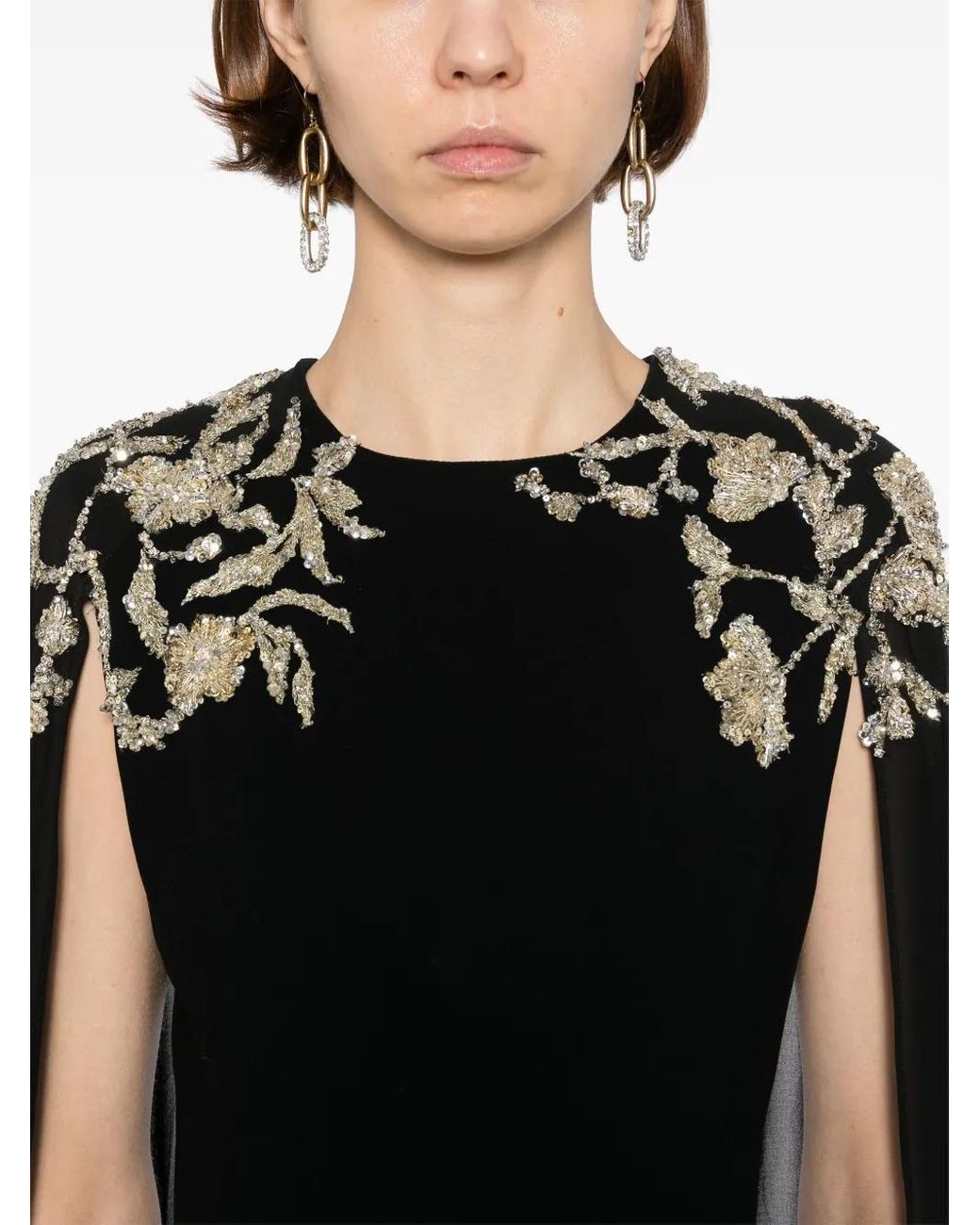 Saiid Kobeisy Black Embroidered Maxi Dress