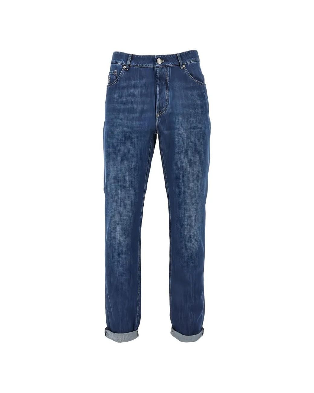 Brunello Cucinelli Blue Faded-Effect Jeans for men