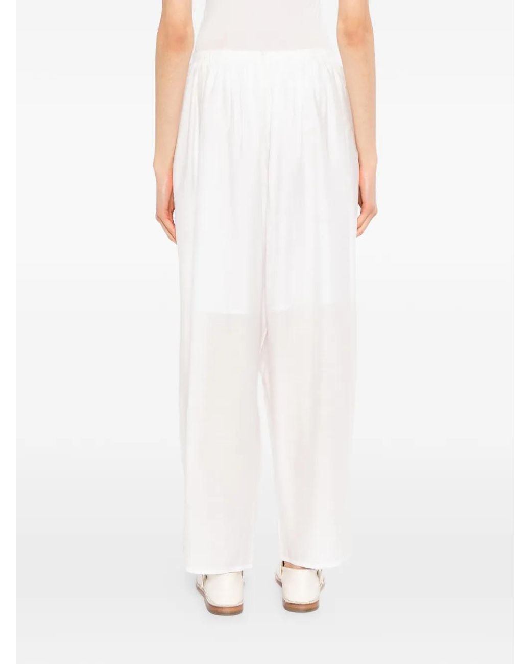 COTEMP White Elasticated Palazzo Pants