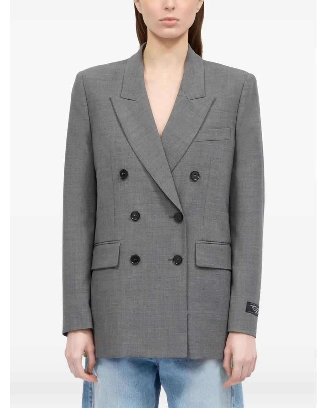 MSGM Gray Double-Breasted Blazer