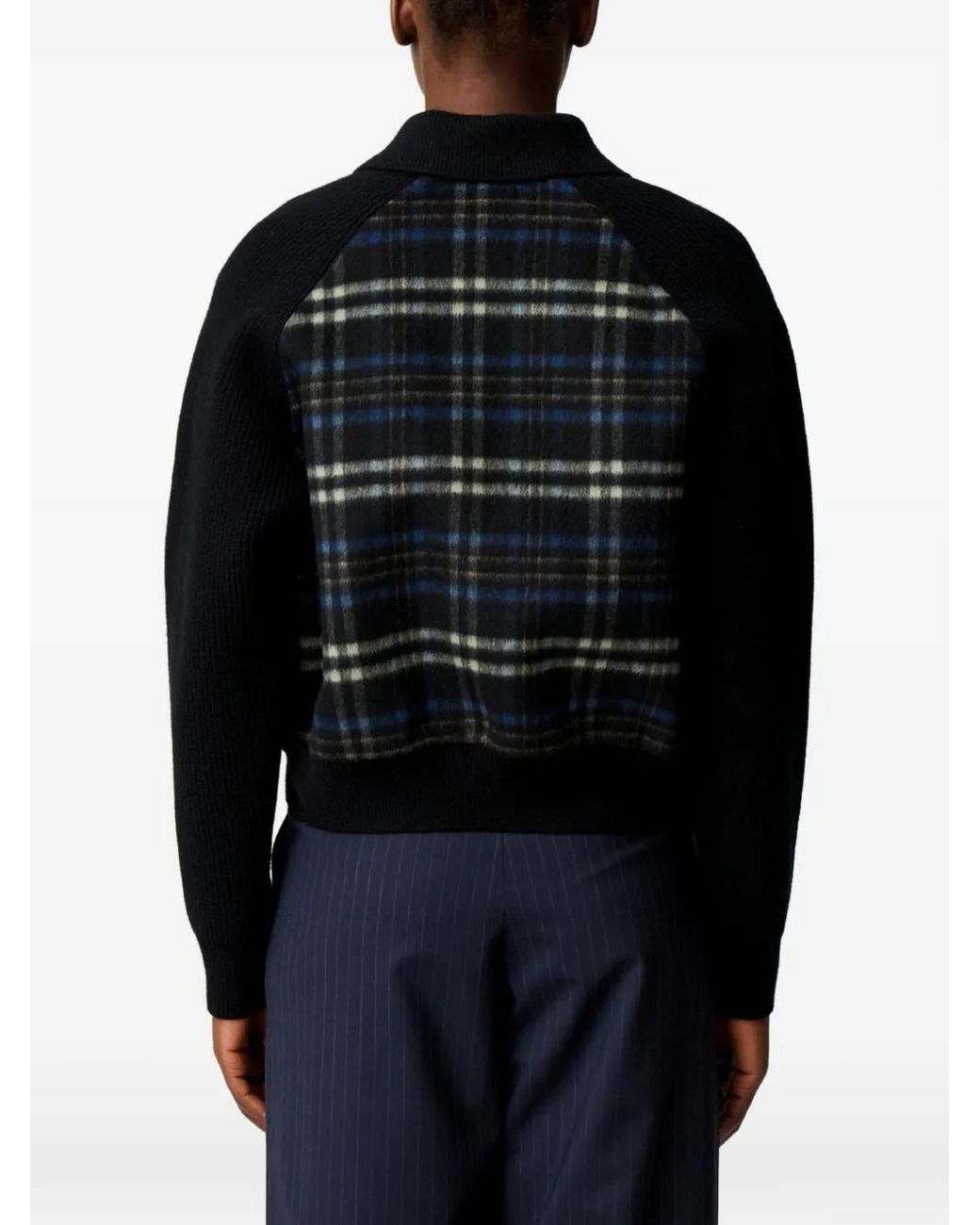 Claudie Pierlot Black Striped Bi-Material Jacket