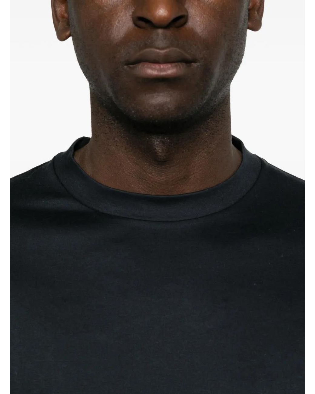 Canali Black Crew-Neck T-Shirt for men