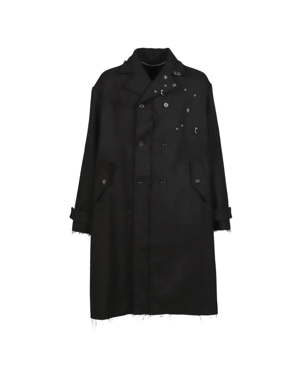 Troubled Waters Black Lieutenant's Frayed Coat for men