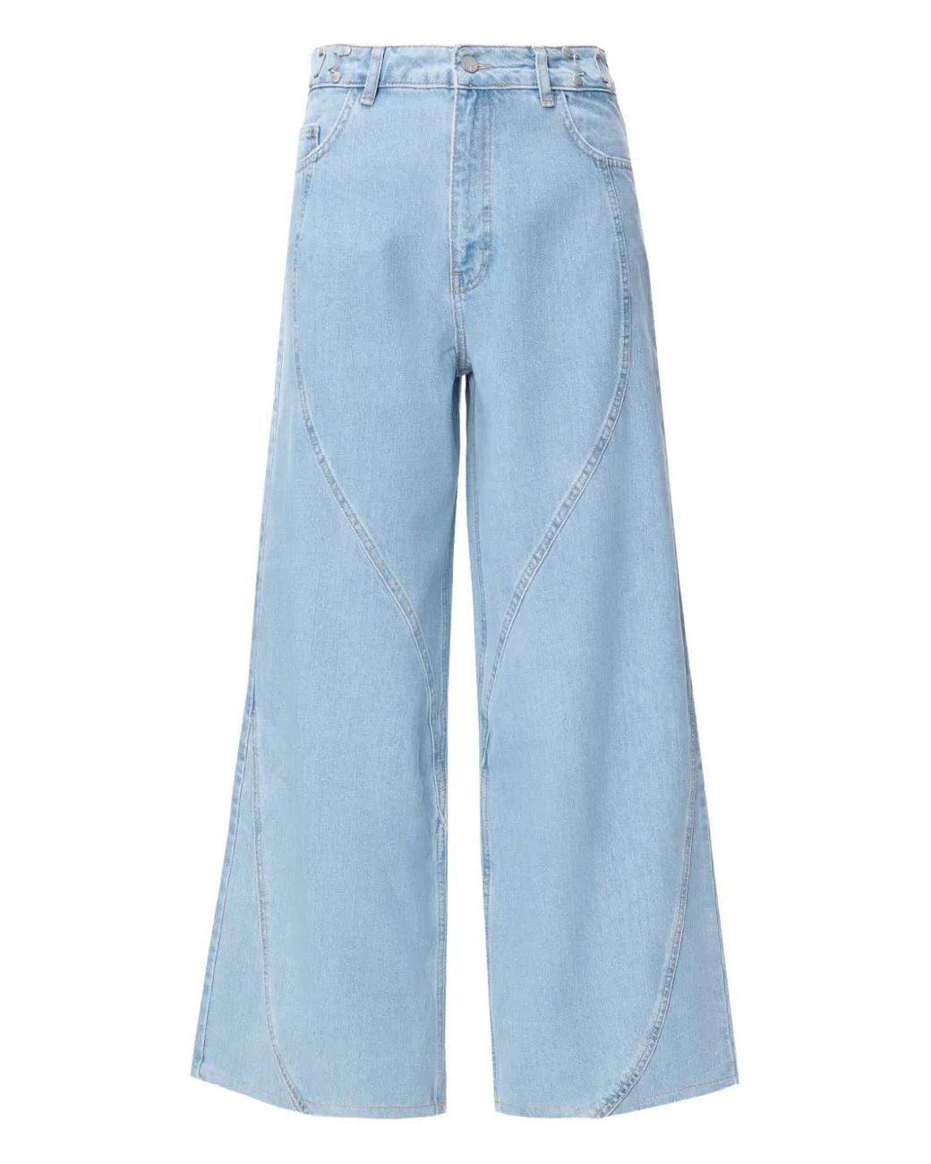 No44 Blue Curved-Seam Jeans