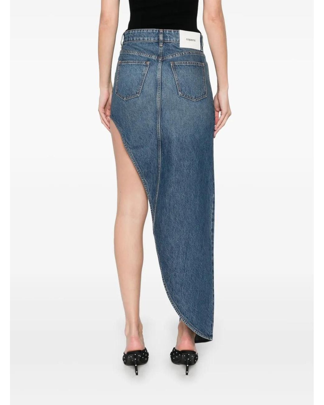 Coperni Blue One-Leg Denim Skirt