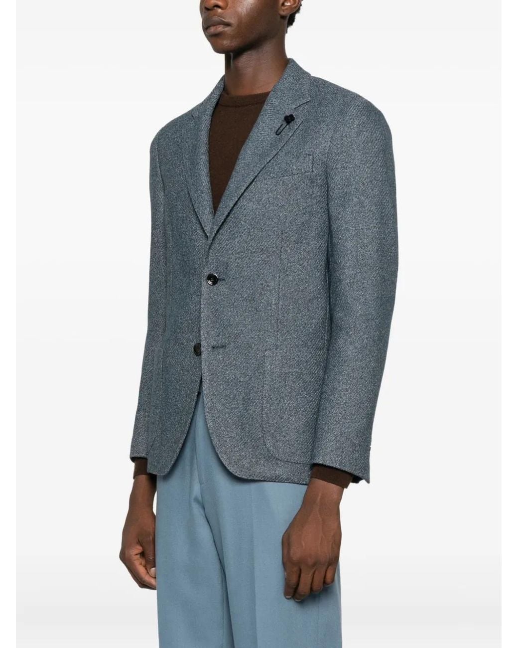 Lardini Blue Single-Breasted Blazer for men