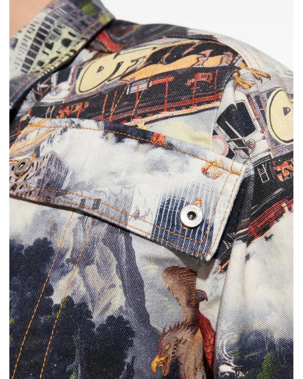 Off-White c/o Virgil Abloh Blue Printed Shirt for men