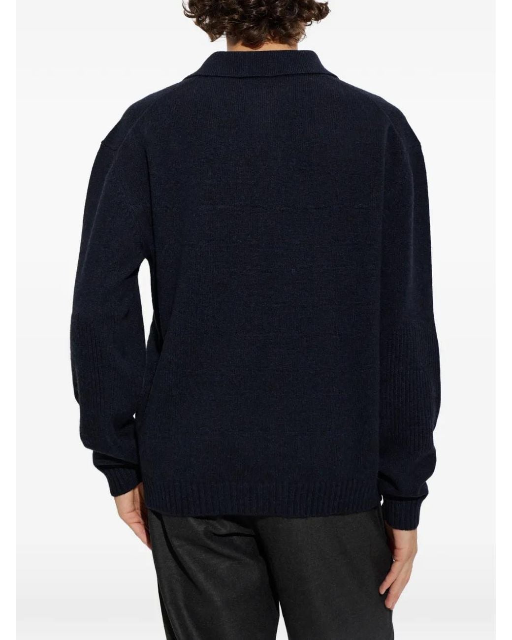 Sease Blue Split-Neck Sweater for men