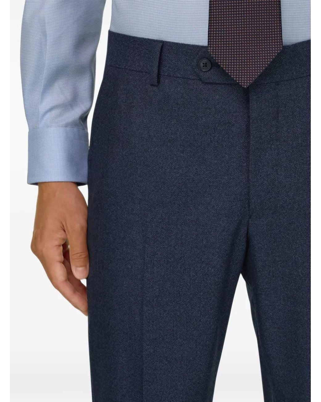 Boggi Blue Suit Herringbone for men