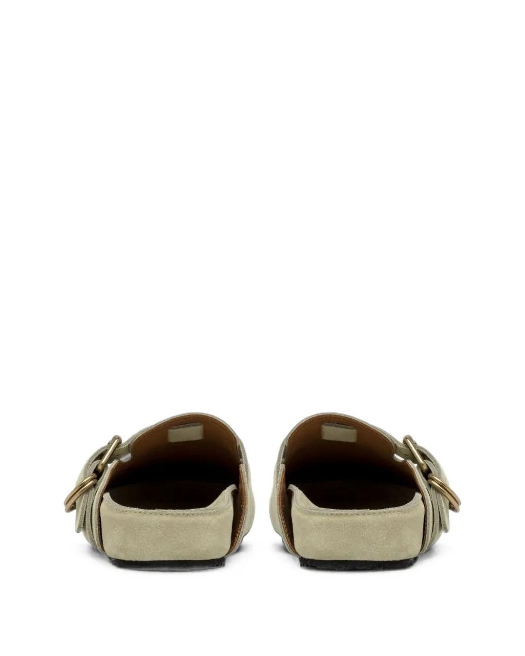 Buttero White Buckle-Strap Mules