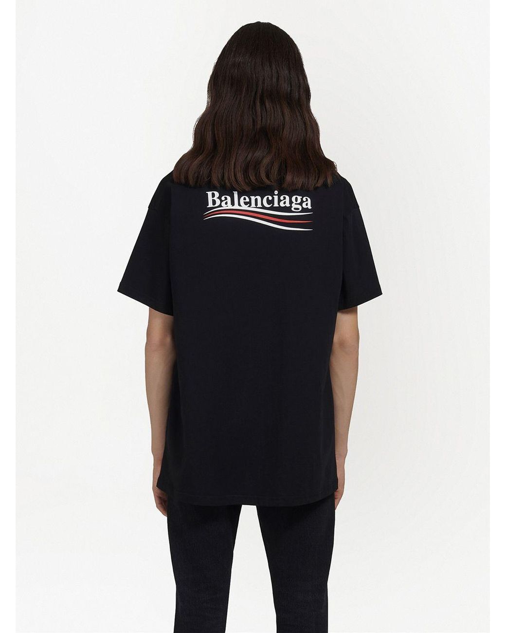 Balenciaga Political Logo Over Fit T-shirt in Black for Men | Lyst UK