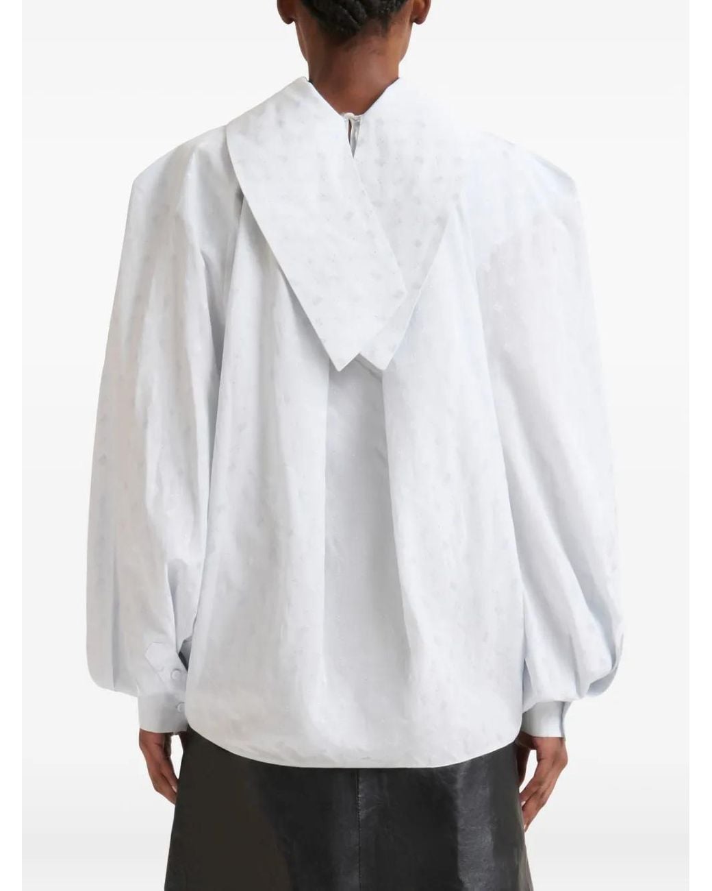 Marni White High-Collar Shirt