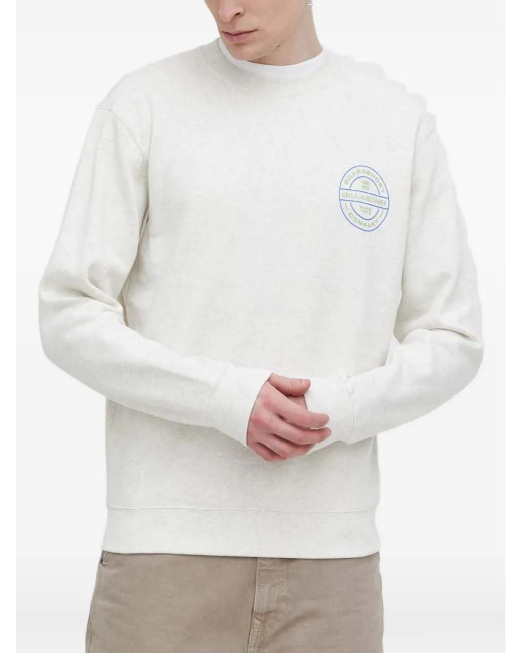 Billabong White Short Sands Logo-Print Sweatshirt for men
