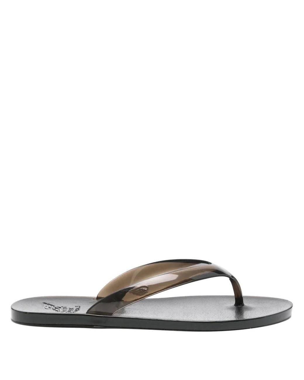 Ancient Greek Sandals Black Translucent-design Flip Flops
