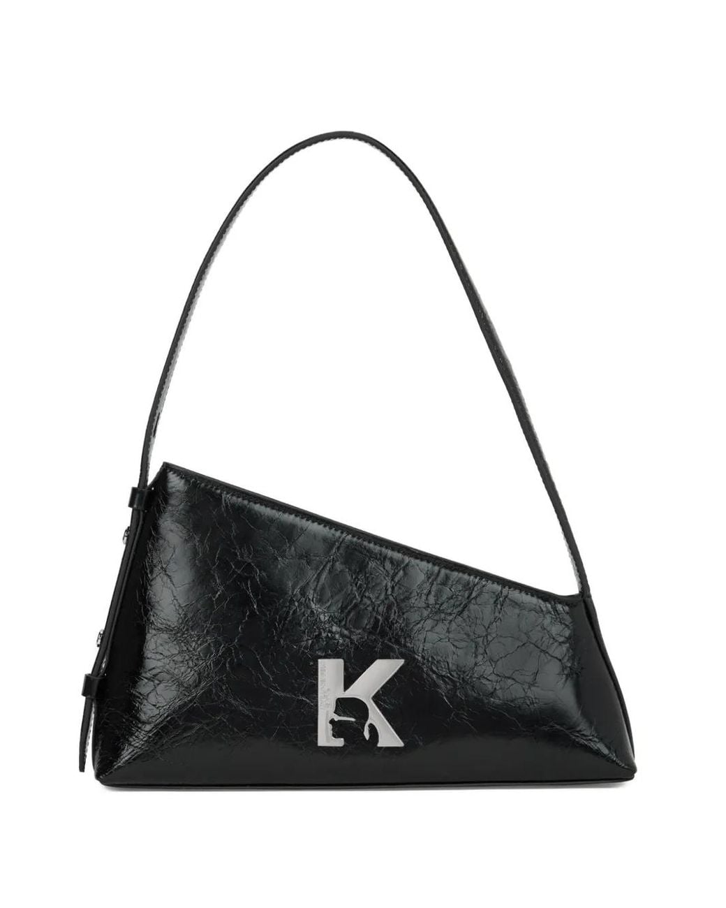 Karl Lagerfeld Black Leather Shoulder Bag