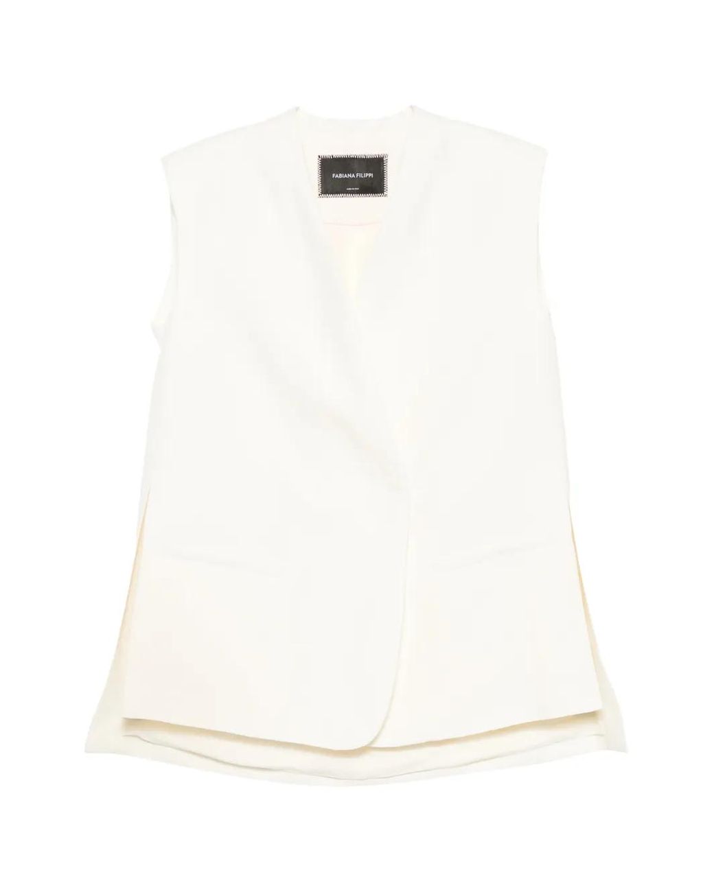 Fabiana Filippi White Concealed-Fastening Waistcoat