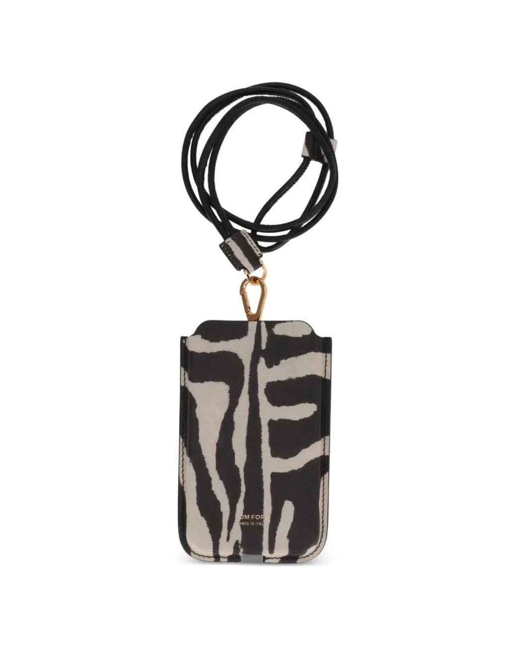 Tom Ford White Zebra-Print Detachable-Strap Phone Case for men