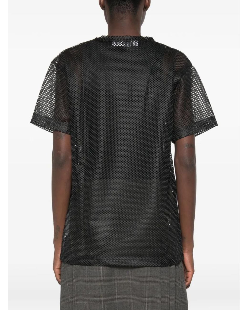 COMME DES GARÇONS PLAY Black T-Shirt À Patch Cœur En Mesh