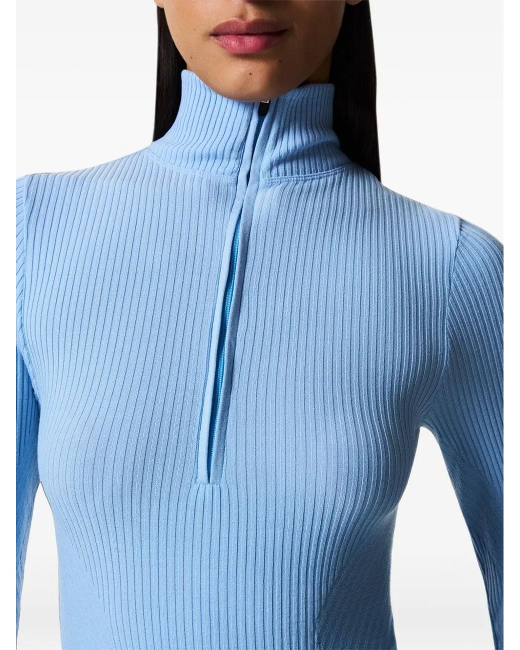 Perfect Moment Blue Wool-Blend Base-Layer Bodysuit