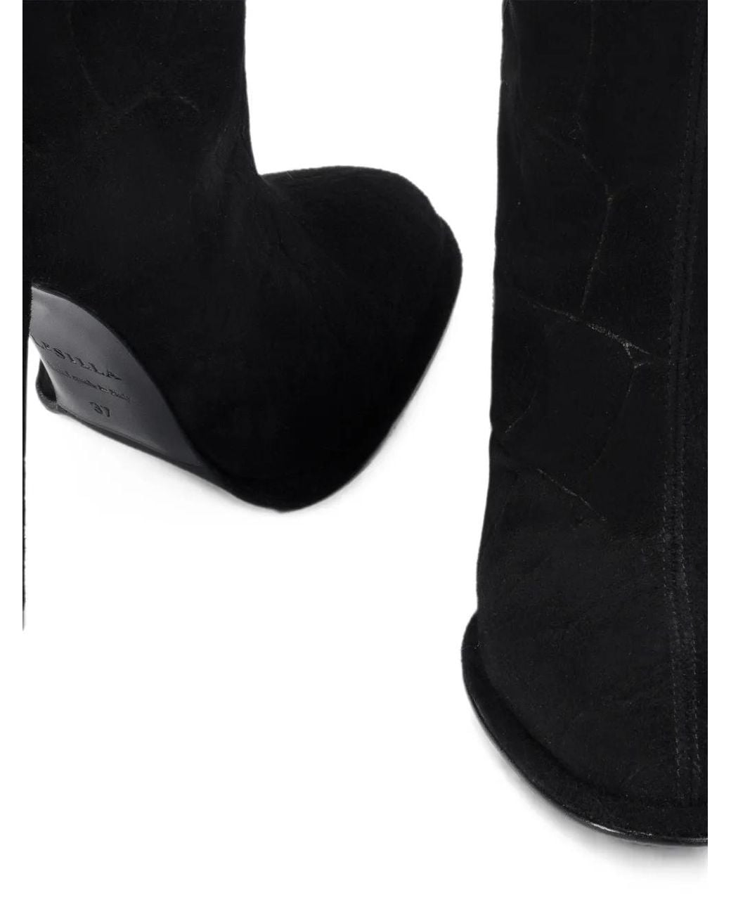 Le Silla Black Elsa Croc-Effect Boots