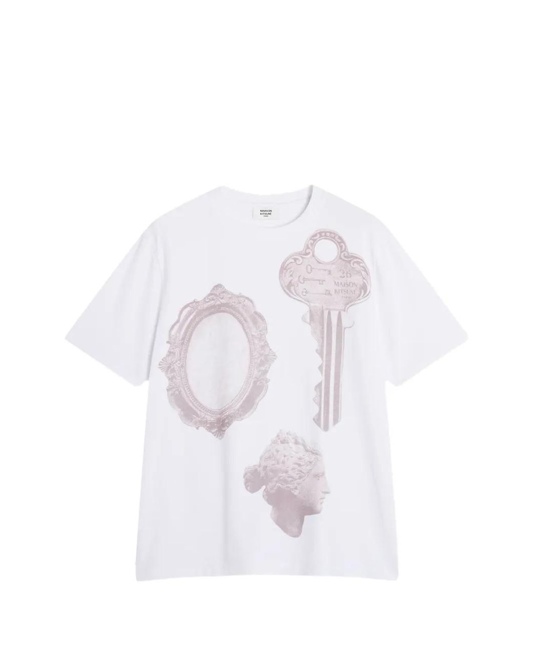 Maison Kitsuné White Graphic-Print T-Shirt for men