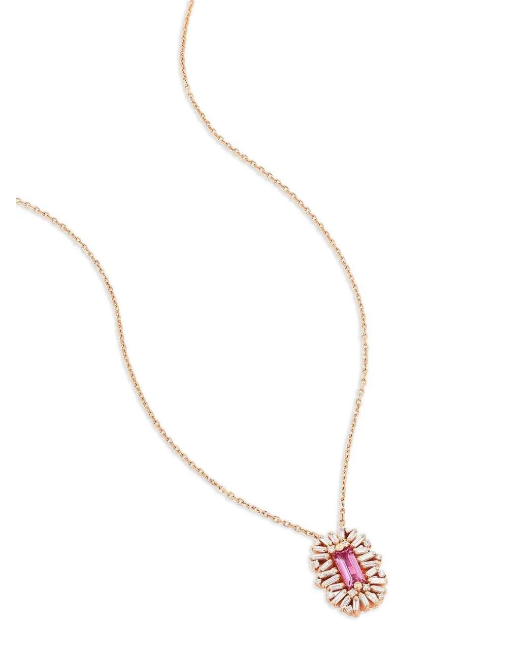 Suzanne Kalan White 18K Rose Spark Sapphire And Diamond Neckace