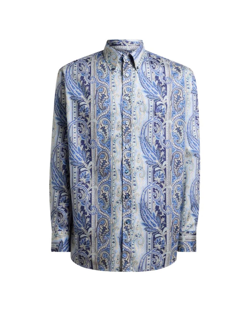 Etro Blue Paisley Printed Shirt for men