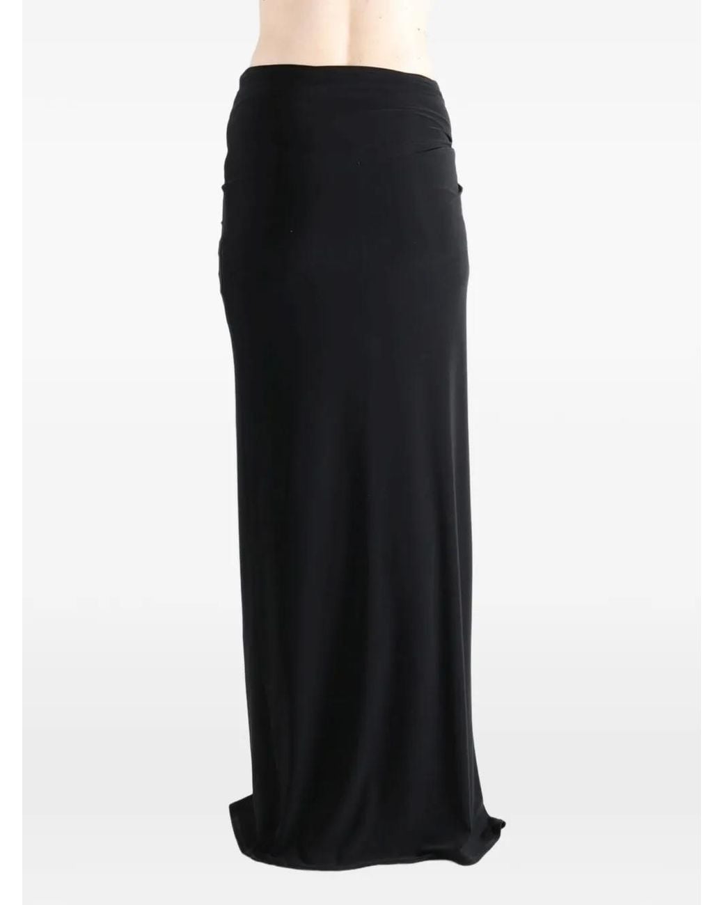 GRACE LING Black Key-Detail Maxi Skirt