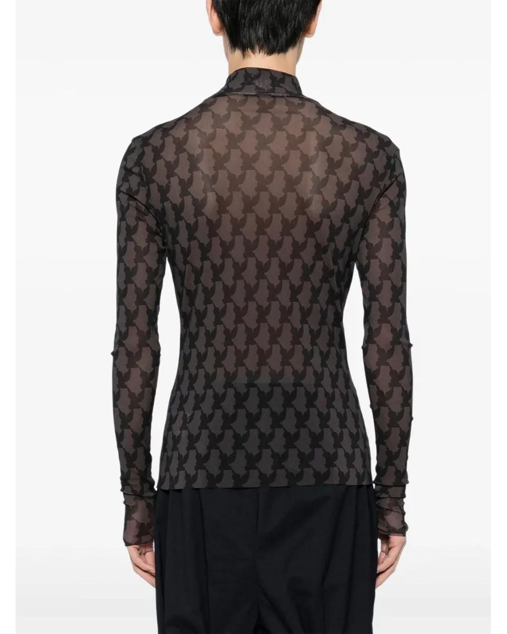 MASU Black Pattern-Printed Top for men