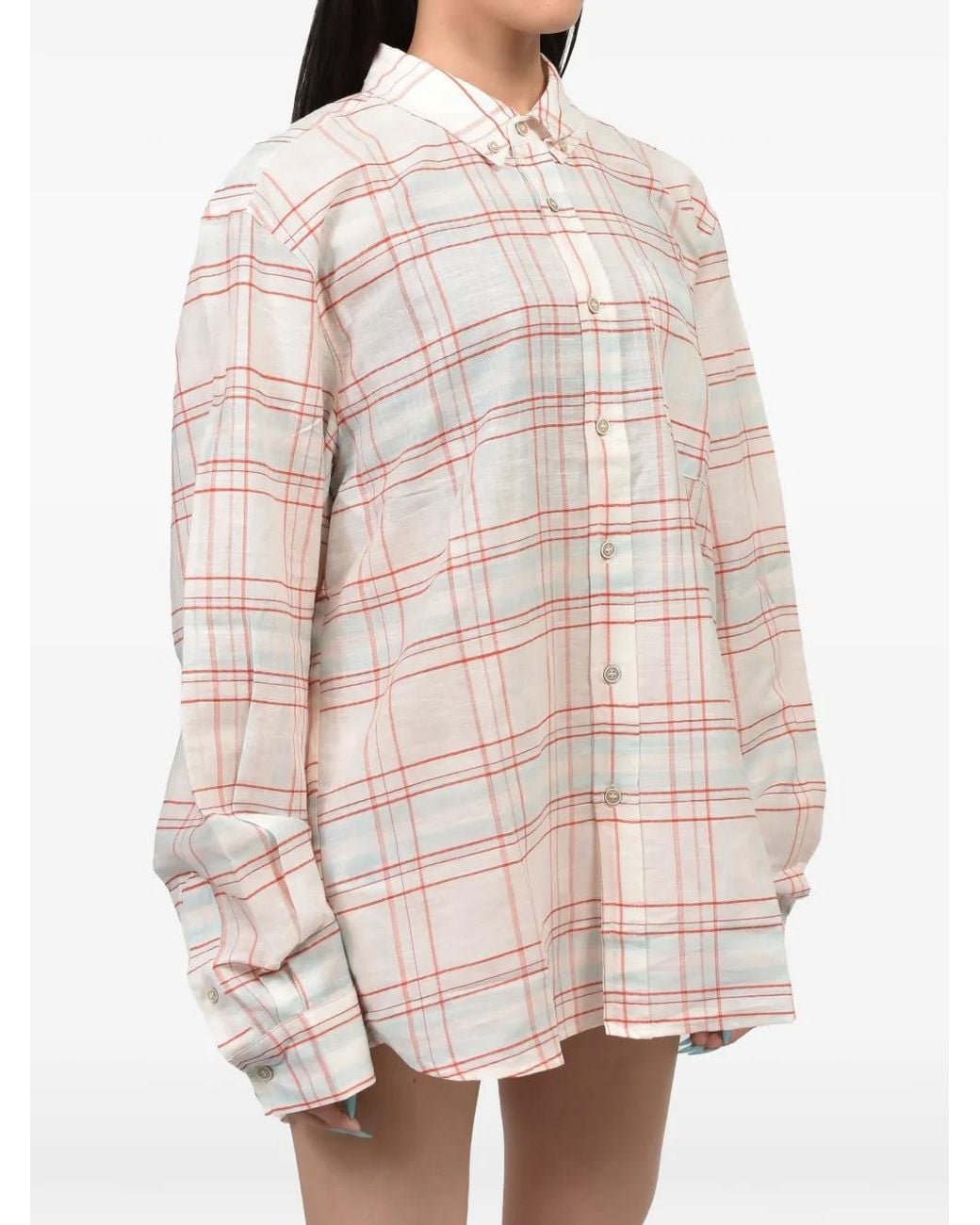 GIMAGUAS White Jeremy Check-Print Shirt