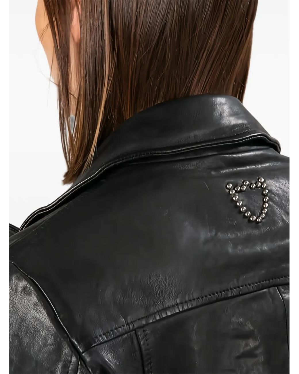 HTC Black Santa Ana Stud-Embellished Leather Jacket
