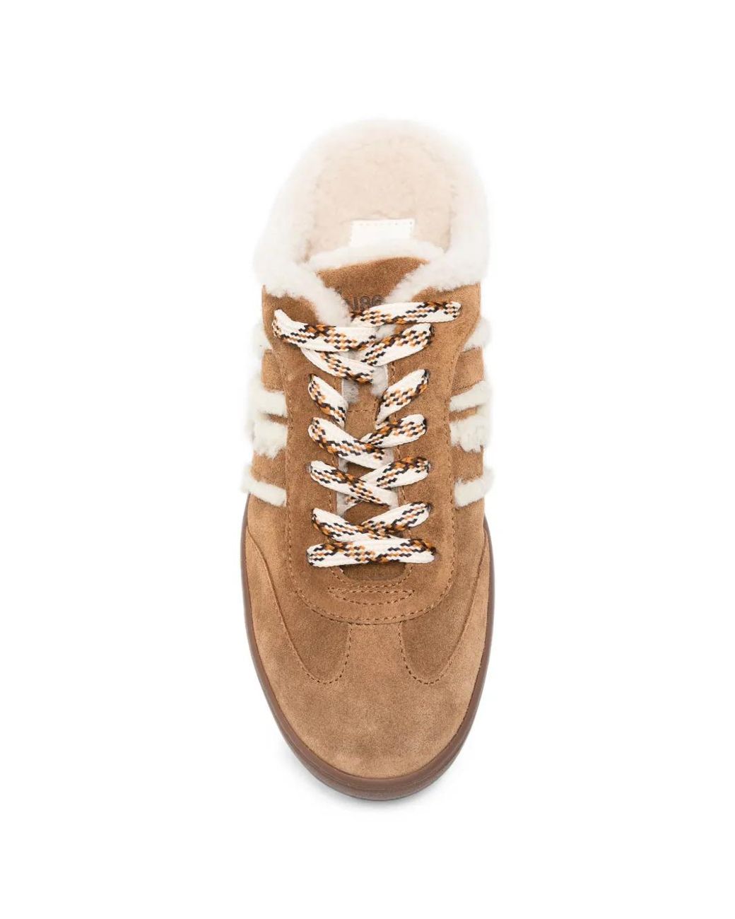 Hogan Brown Shearling-Trim Mules