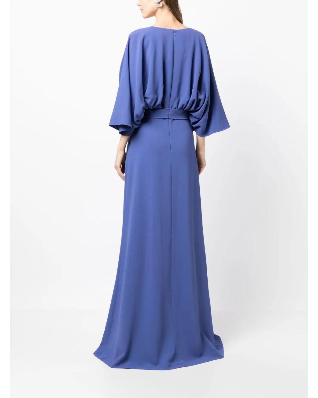 Elie Saab Blue Cady Floor-Length Gown