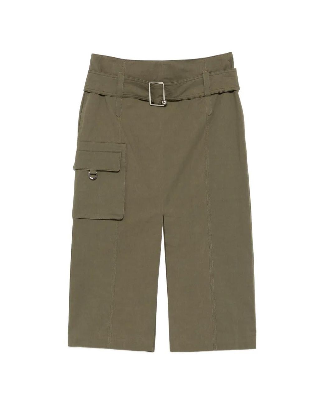 Isabelle Blanche Green Belted Midi Skirt
