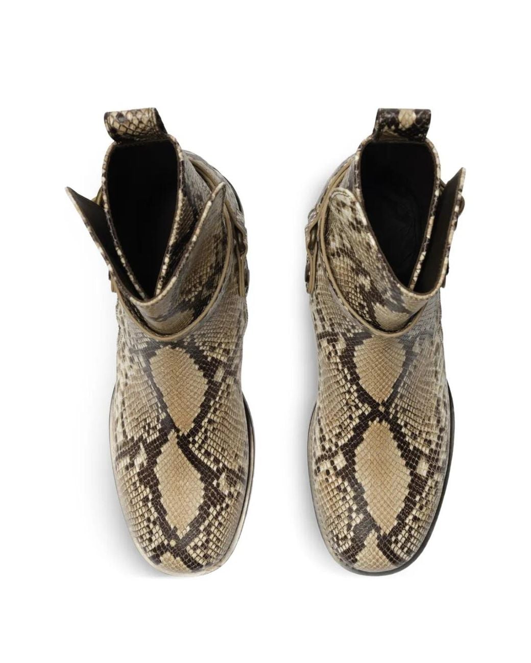 Burberry Ledger Leren Laarzen Met Python-Print in het Brown voor heren