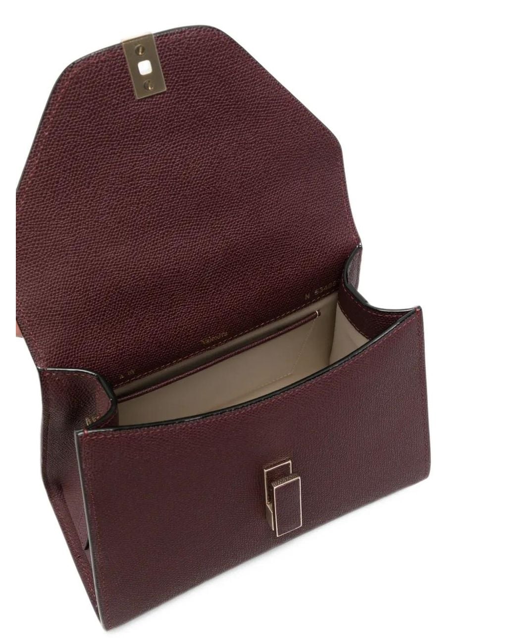 Valextra Purple Mini Iside Leather Tote Bag