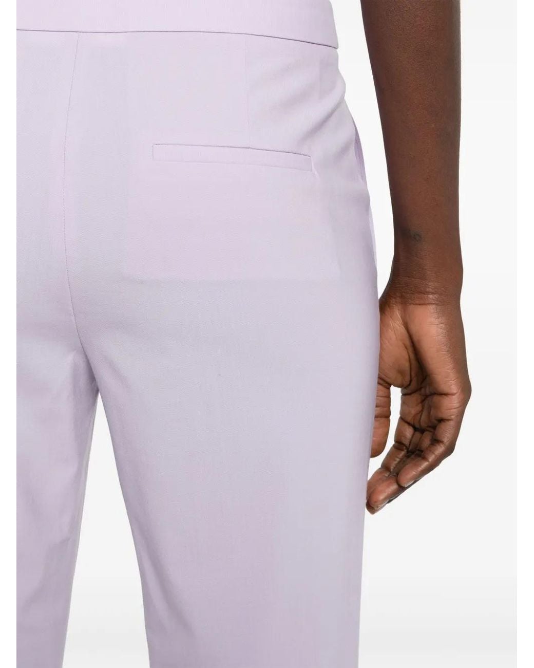 Theory Purple Demitria Low-Rise Flared Trousers
