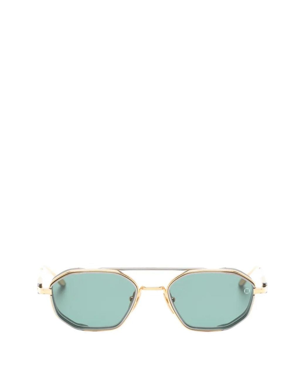 Akoni Green Geometric-Frame Sunglasses