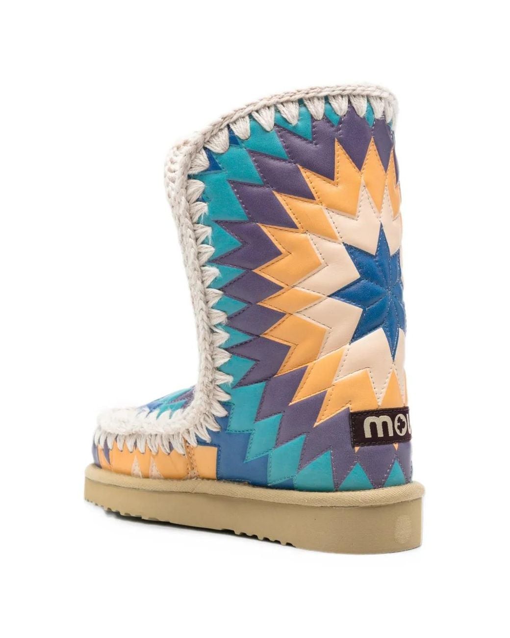 Mou Blue Eskimo Patchwork Leather Boots