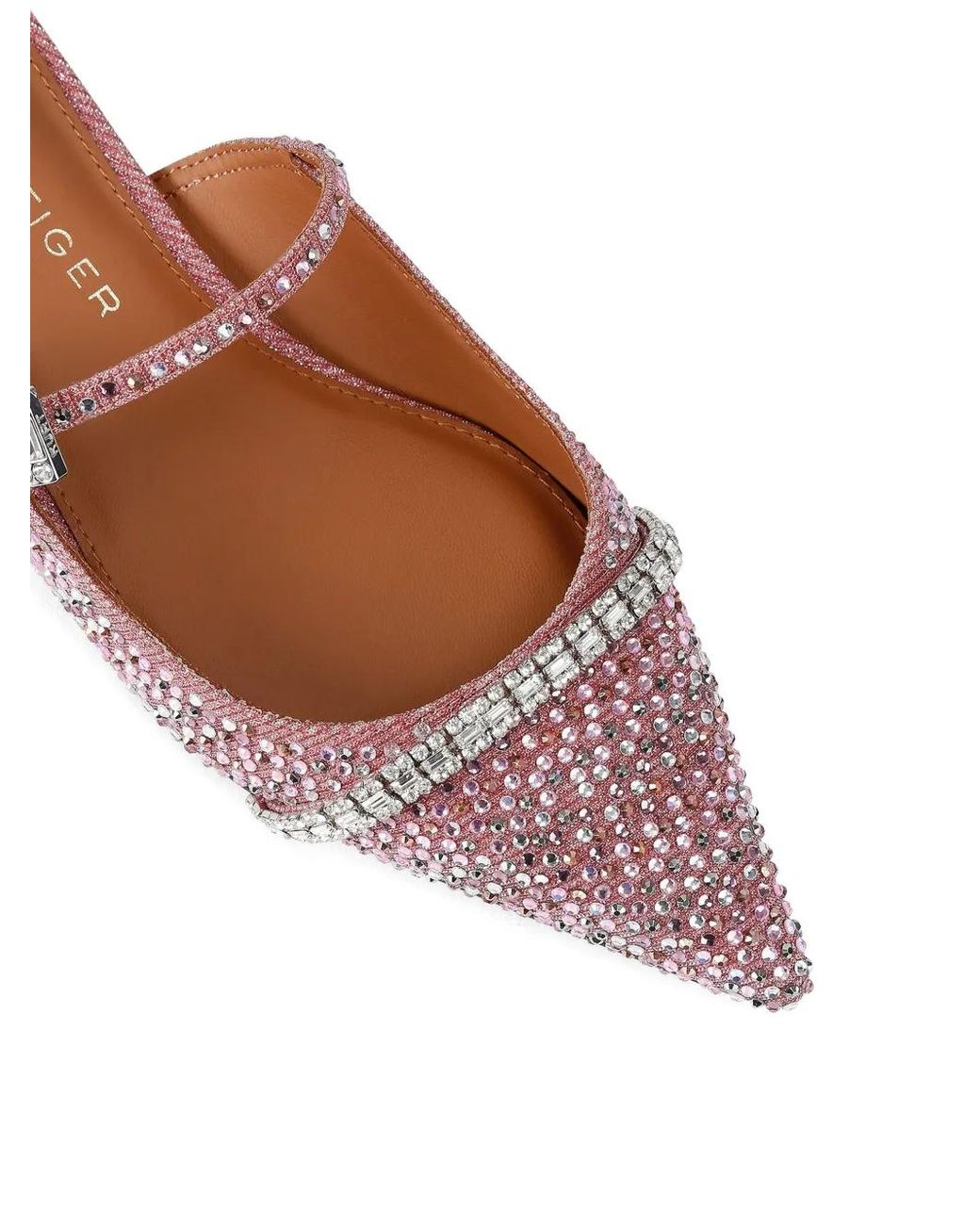 Kurt Geiger Pink Crystal Buckle Flat Mules
