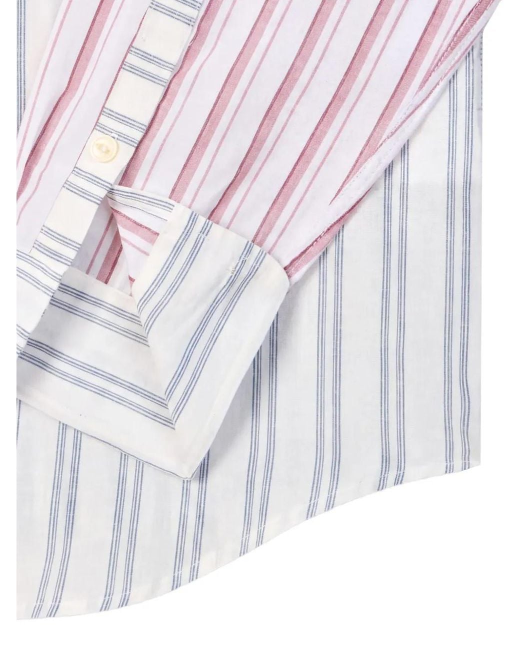 Paul Smith White Patchwork-Effect Striped Shirt for men