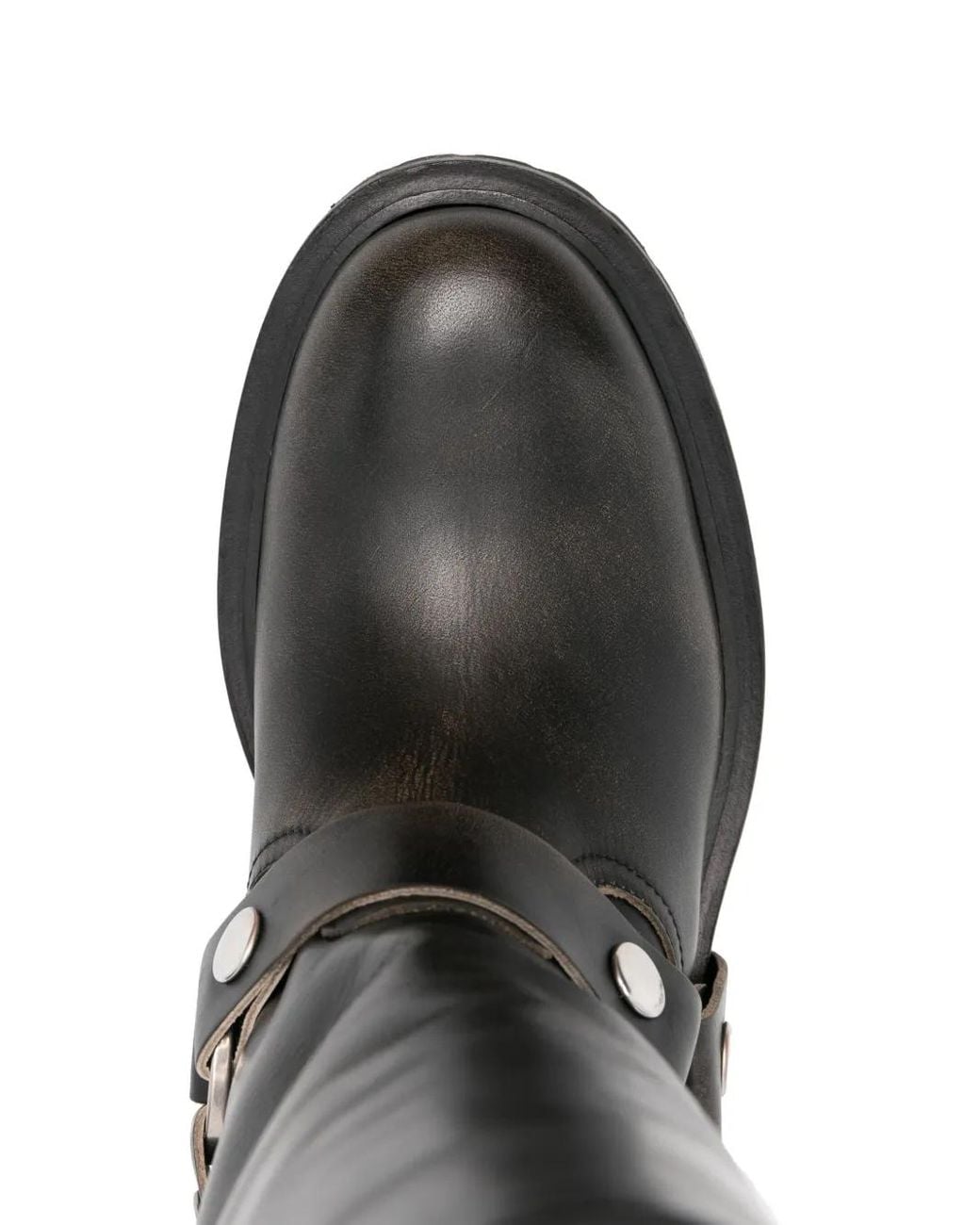 Golden Goose Deluxe Brand Black Distressed Leather Kurt Boots With Accents