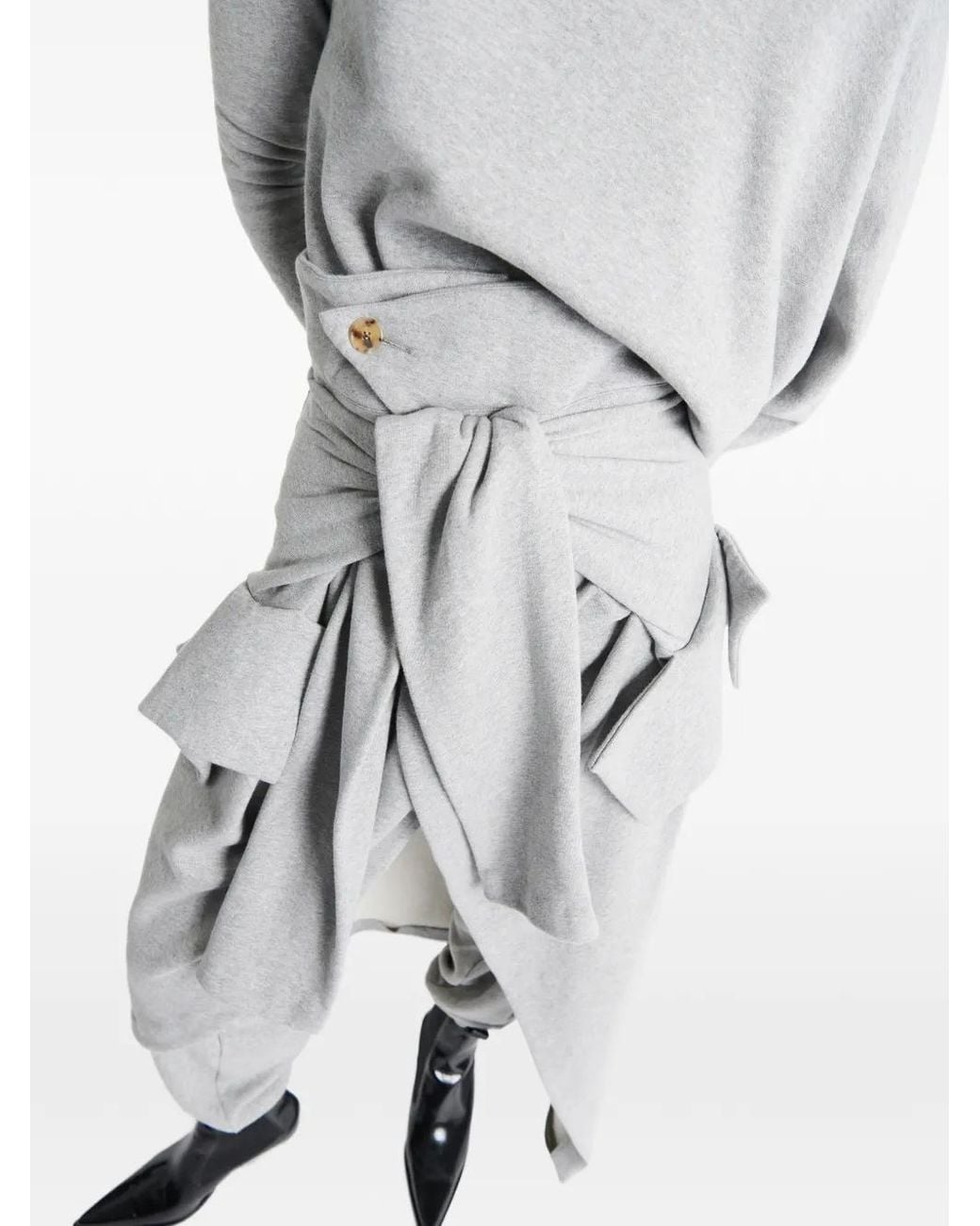 A.W.A.K.E. MODE Gray Layered-Detail Jersey Track Pants