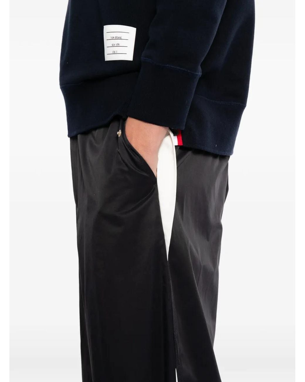 Thom Browne Gray Poly Tech Track Pants for men