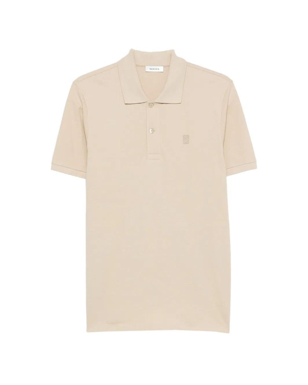Sandro White Polo À Patch Logo for men